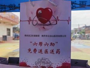助力群众健康、开展“六帮六助”免费送医送药，人生就是搏医药公司党支部在行动